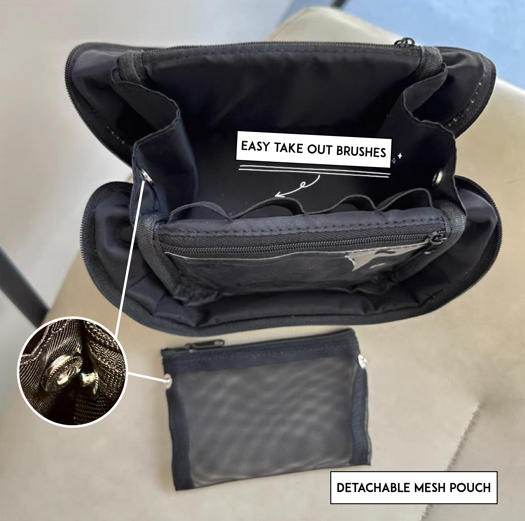 SnapPal Magnetic Makeup Organizer Bag