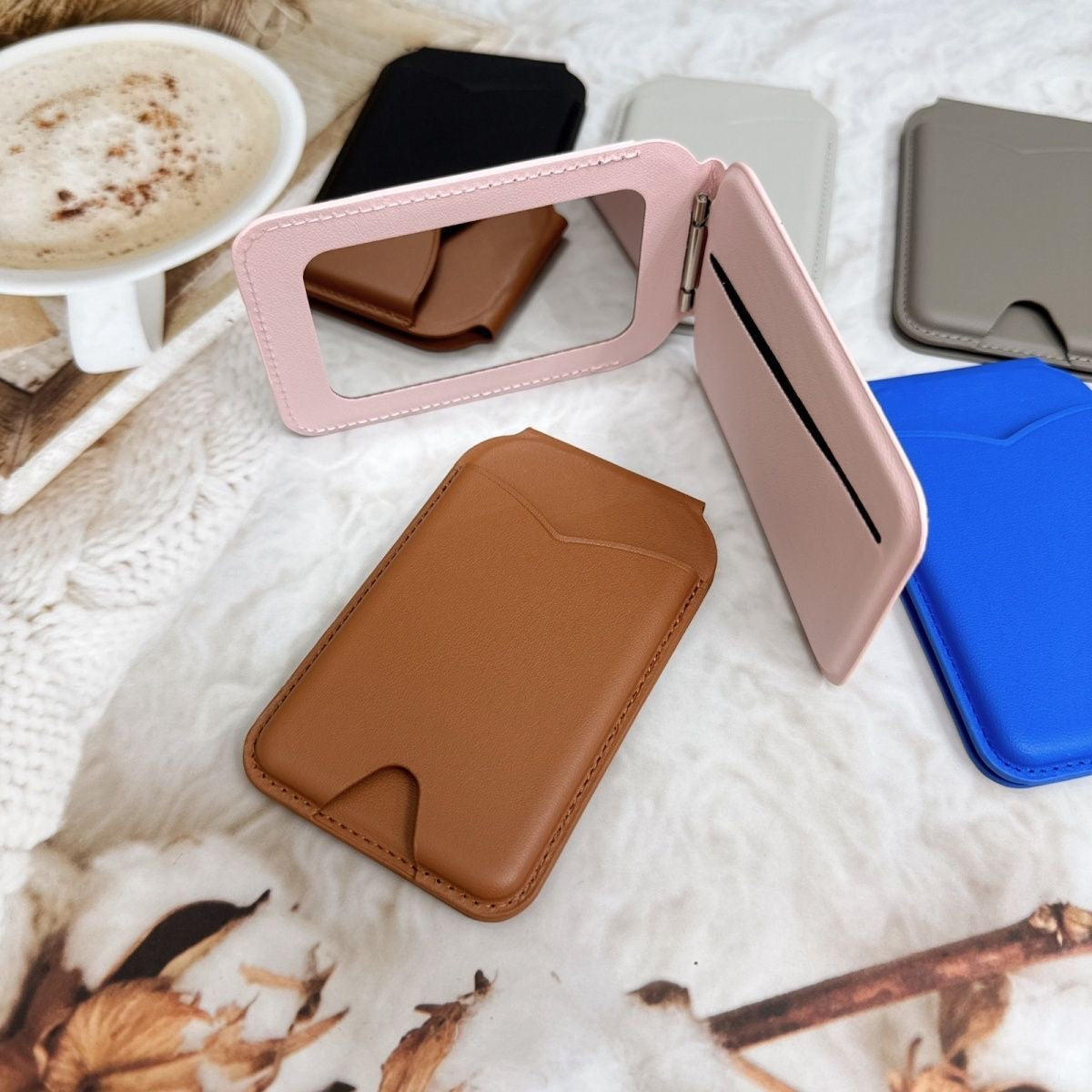 SnapPal Magsafe Wallet Magnetic Stand Mirror Card Bag