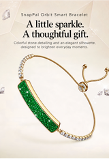 SnapPal Orbit Smart Bracelet — green stone detailing