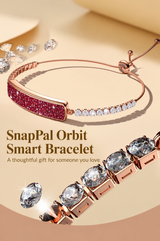 SnapPal Orbit Smart Bracelet — red stone detailing and jewelry chain