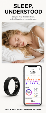 Smart ring sleep tracking app illustration
